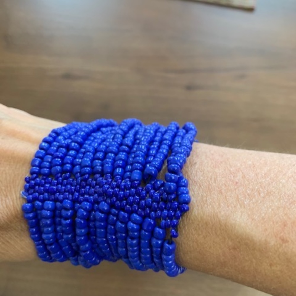 Beautiful Cerulean Blue Beaded Bracelet